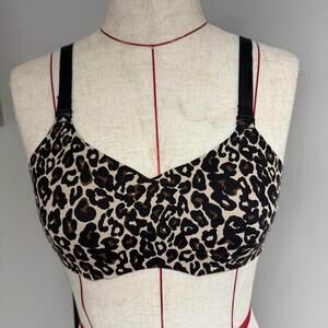 Knix Contour T-Shirt‎ Bra Leopard Print Reversible Women's Size 1 (34A-34B)